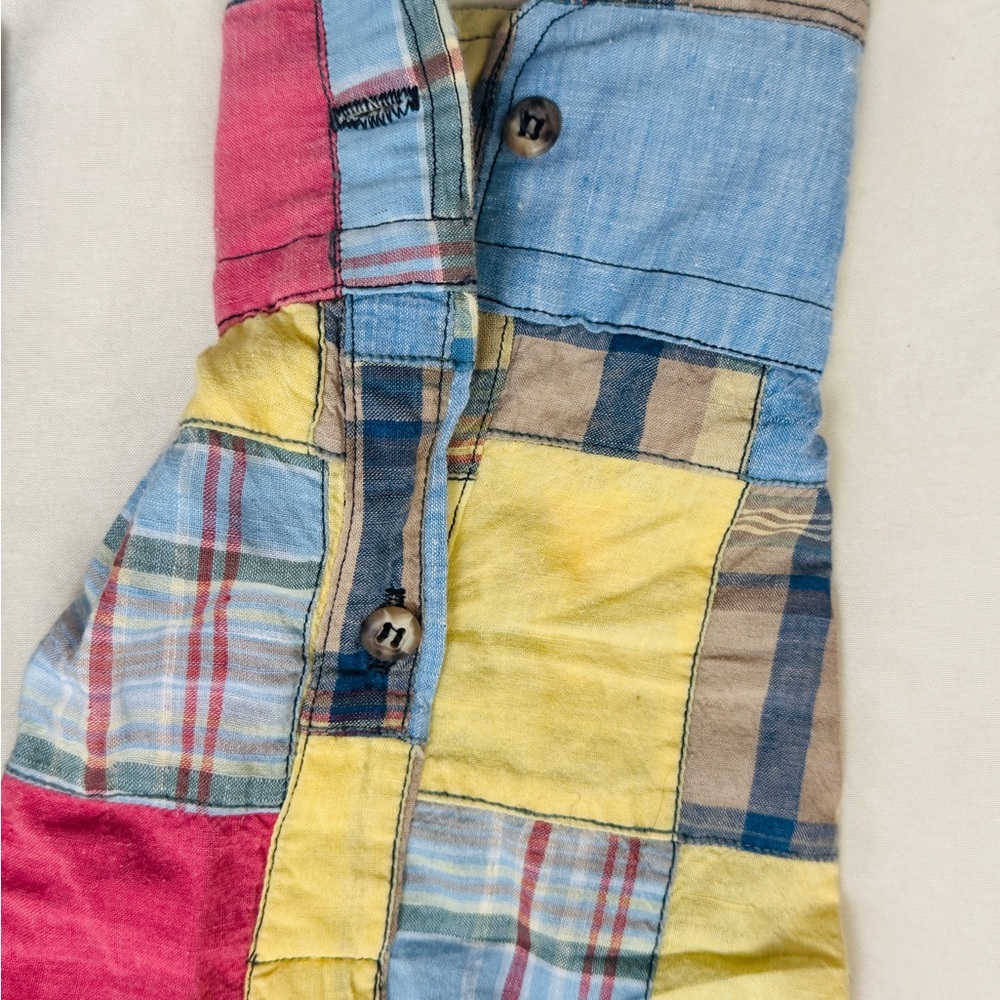Gant Patchwork Madras Button Down Shirt Made In I… - image 4